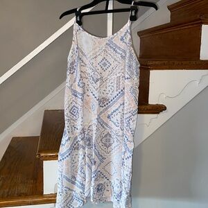 Pink Rose Dress Beige adjustable spaghetti strap Size Large